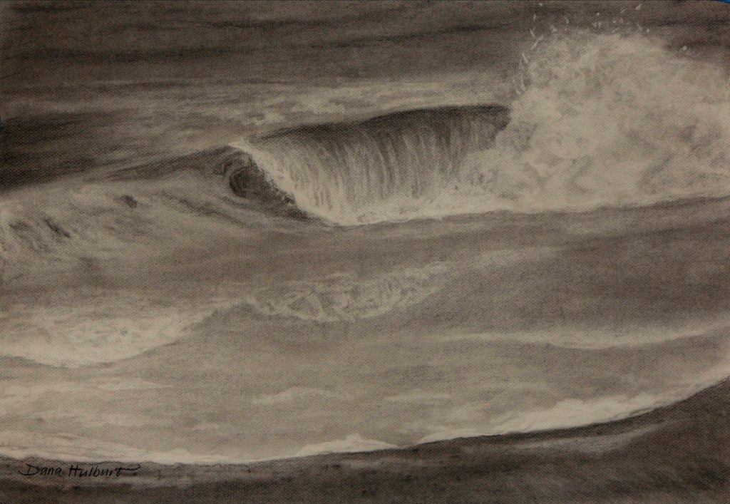 Shore Break, Charcoal on Canson Mi-Teintes 18"x 24"